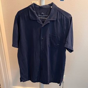 Mens tommy Bahama camp shirt navy size L